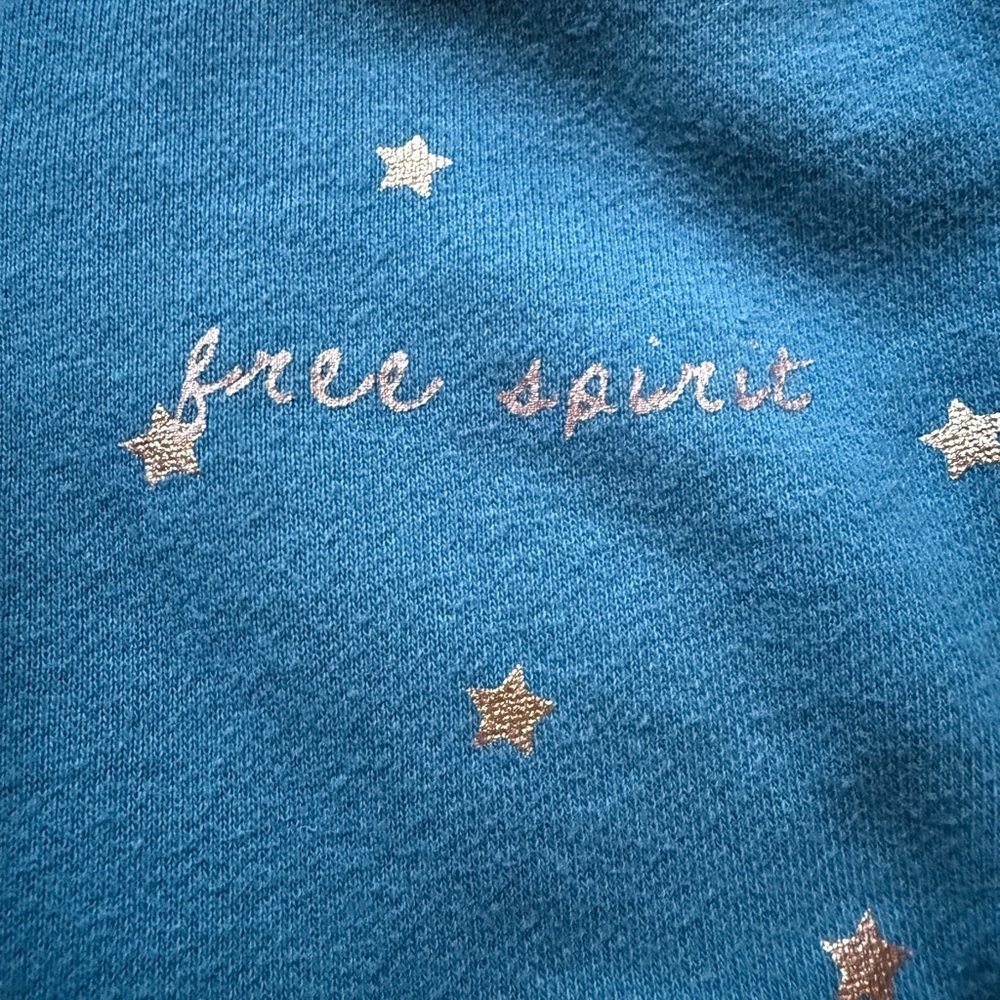 Spiritual Gangster Hoodie Womens XS Teal Blue Full Zip Free Spirit Stars - Picture 5 of 5